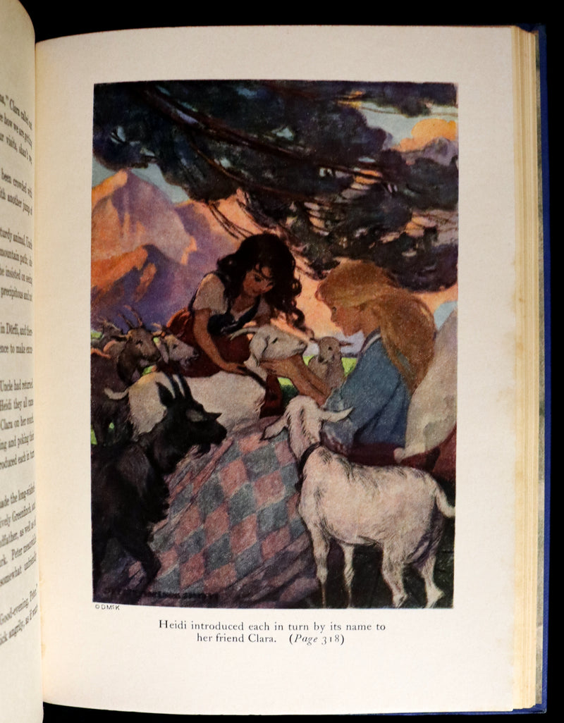 1922 Rare Book - HEIDI by Johanna Spyri illustrated in color by Jessie Willcox Smith.