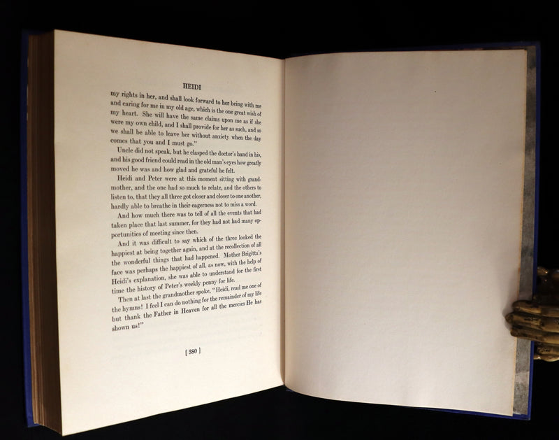 1922 Rare Book - HEIDI by Johanna Spyri illustrated in color by Jessie Willcox Smith.