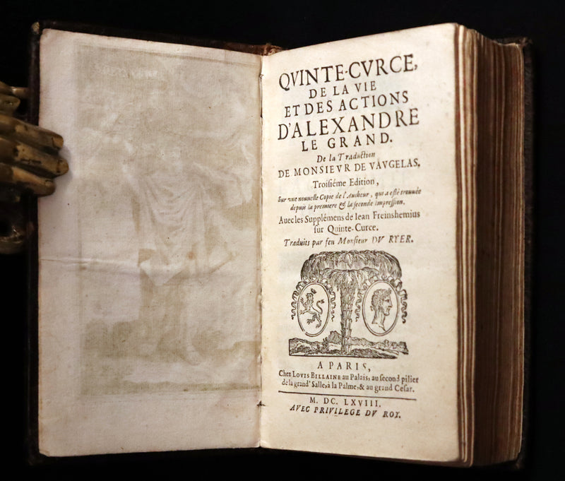1668 Rare French Book ~ Histories of Alexander the Great ~ Quinte-Curce de la vie et des actions d'Alexandre Le Grand.