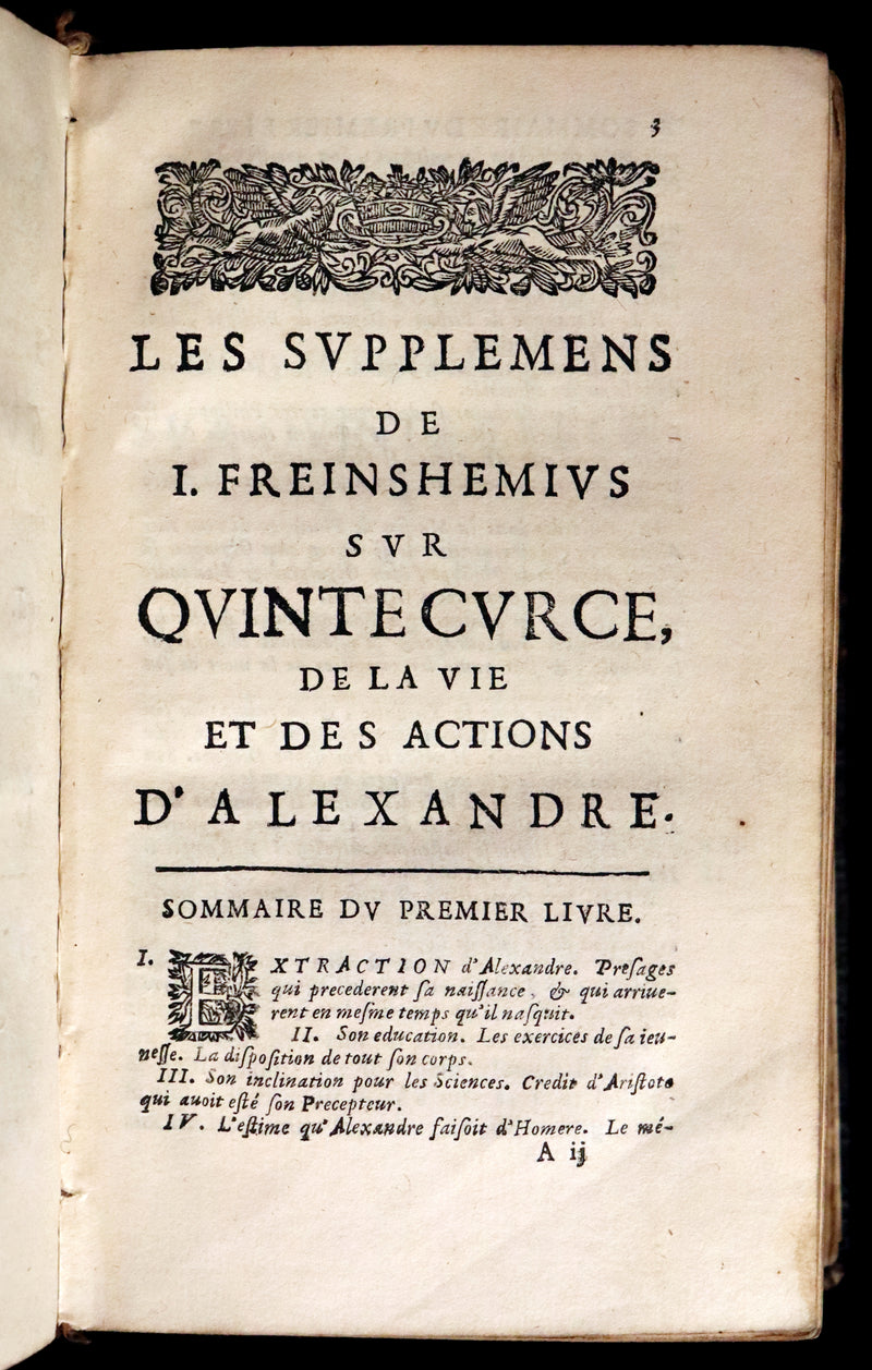 1668 Rare French Book ~ Histories of Alexander the Great ~ Quinte-Curce de la vie et des actions d'Alexandre Le Grand.