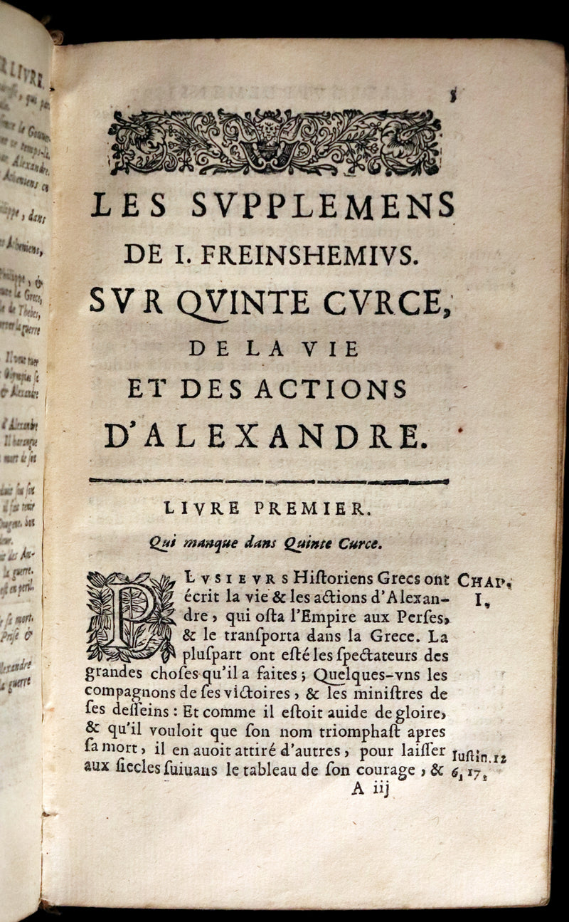 1668 Rare French Book ~ Histories of Alexander the Great ~ Quinte-Curce de la vie et des actions d'Alexandre Le Grand.