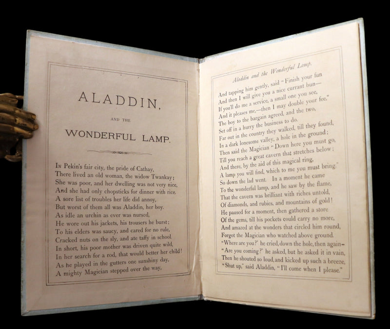 1895 Scarce Book - ALADDIN and the Wonderful Lamp Theater Pantomime toy Book by McLoughlin.