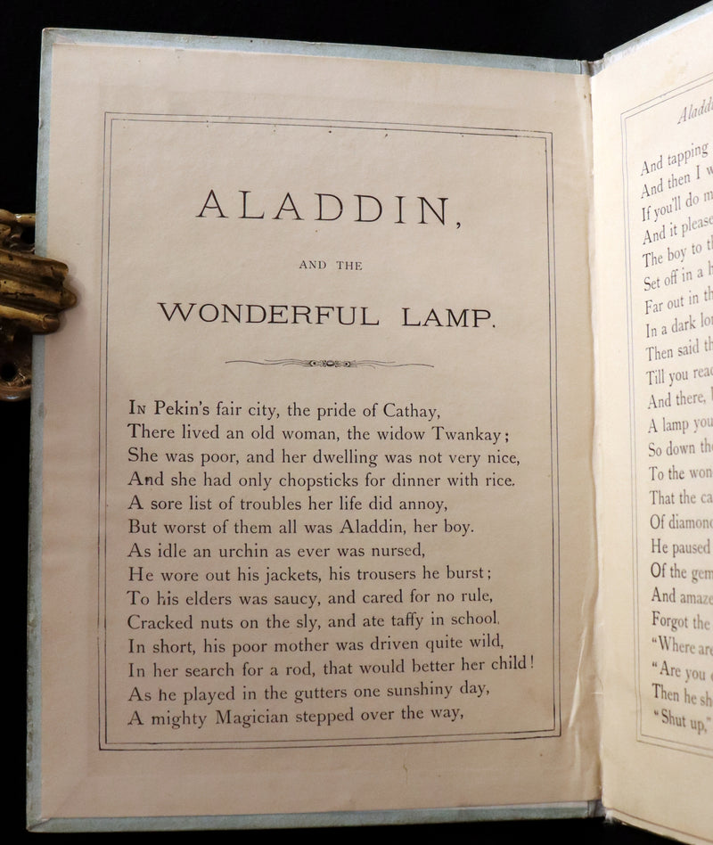1895 Scarce Book - ALADDIN and the Wonderful Lamp Theater Pantomime toy Book by McLoughlin.