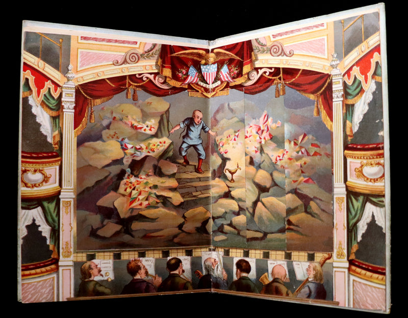 1895 Scarce Book - ALADDIN and the Wonderful Lamp Theater Pantomime toy Book by McLoughlin.