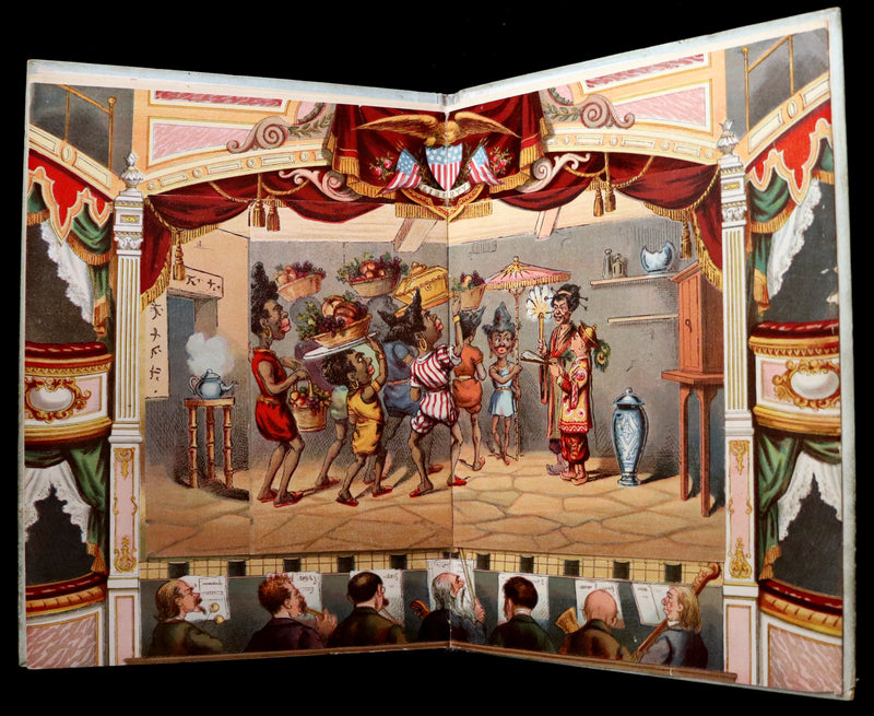 1895 Scarce Book - ALADDIN and the Wonderful Lamp Theater Pantomime toy Book by McLoughlin.