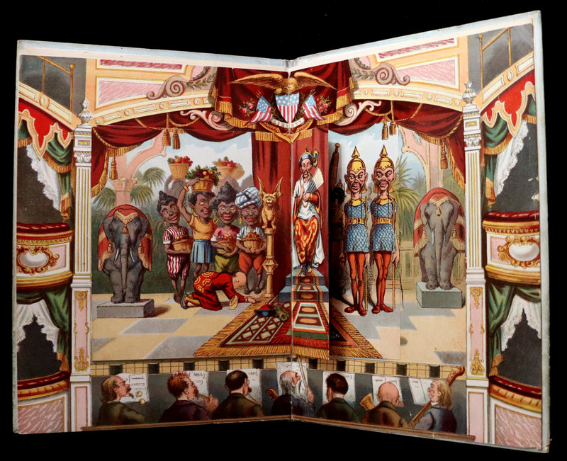 1895 Scarce Book - ALADDIN and the Wonderful Lamp Theater Pantomime toy Book by McLoughlin.