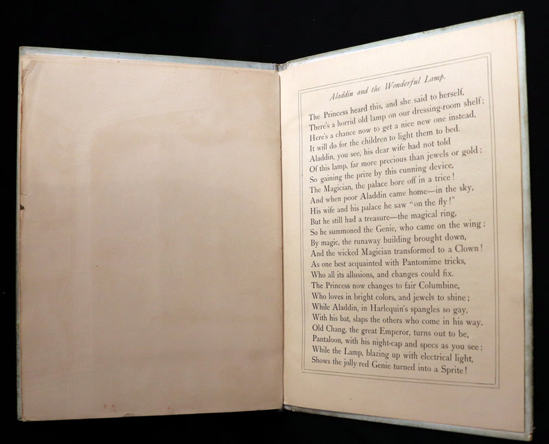 1895 Scarce Book - ALADDIN and the Wonderful Lamp Theater Pantomime toy Book by McLoughlin.