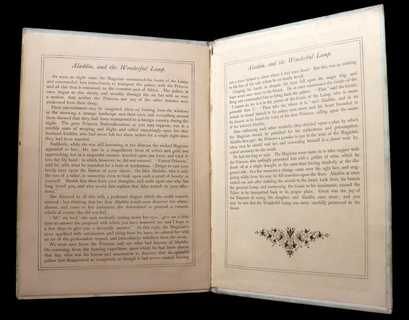 1895 Scarce Book - ALADDIN and the Wonderful Lamp Theater Pantomime toy Book by McLoughlin.
