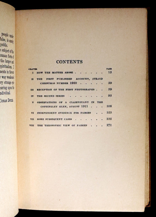 1922 Scarce First Edition on Cottingley FAIRIES - Arthur Conan DOYLE - The Coming of the Fairies.