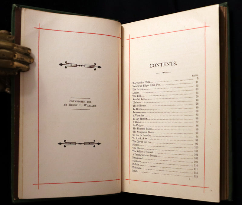 1882 Rare Book - Poems of EDGAR ALLAN POE with a full and impartial Memoir of the Poet.