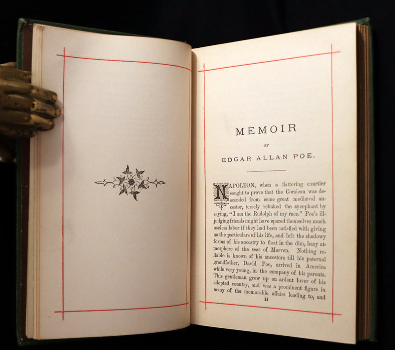 1882 Rare Book - Poems of EDGAR ALLAN POE with a full and impartial Memoir of the Poet.