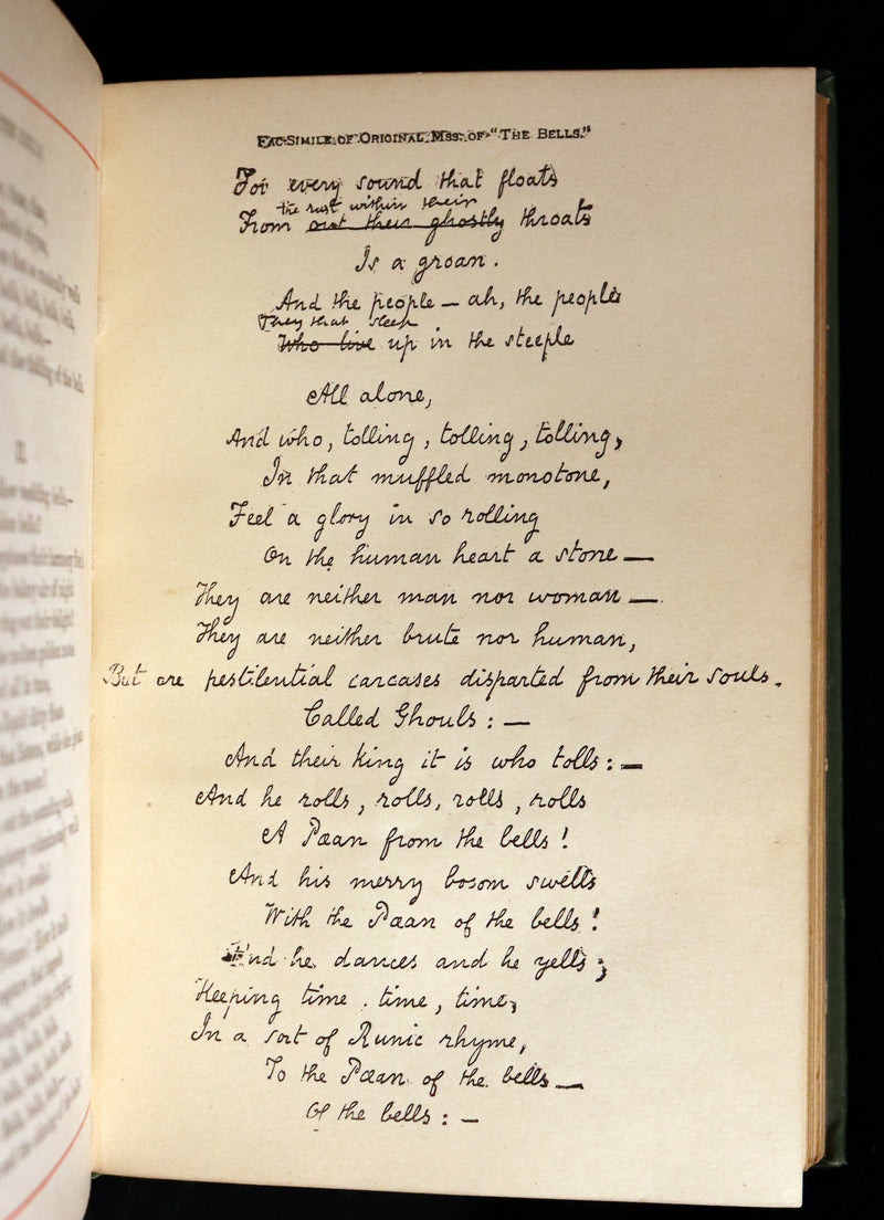 1882 Rare Book - Poems of EDGAR ALLAN POE with a full and impartial Memoir of the Poet.
