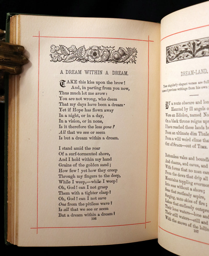 1882 Rare Book - Poems of EDGAR ALLAN POE with a full and impartial Memoir of the Poet.