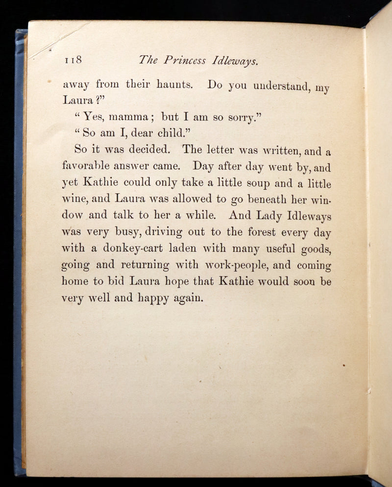 1880 Scarce Victorian Book - The Princess Idleways Fairy Story by Mrs. Hays. Illustrated.