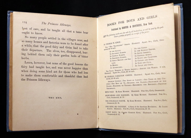 1880 Scarce Victorian Book - The Princess Idleways Fairy Story by Mrs. Hays. Illustrated.