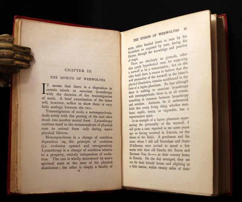 1912 Scarce First Edition on WEREWOLVES - WERWOLVES by Elliott O'Donnell - How to become a WEREWOLF.