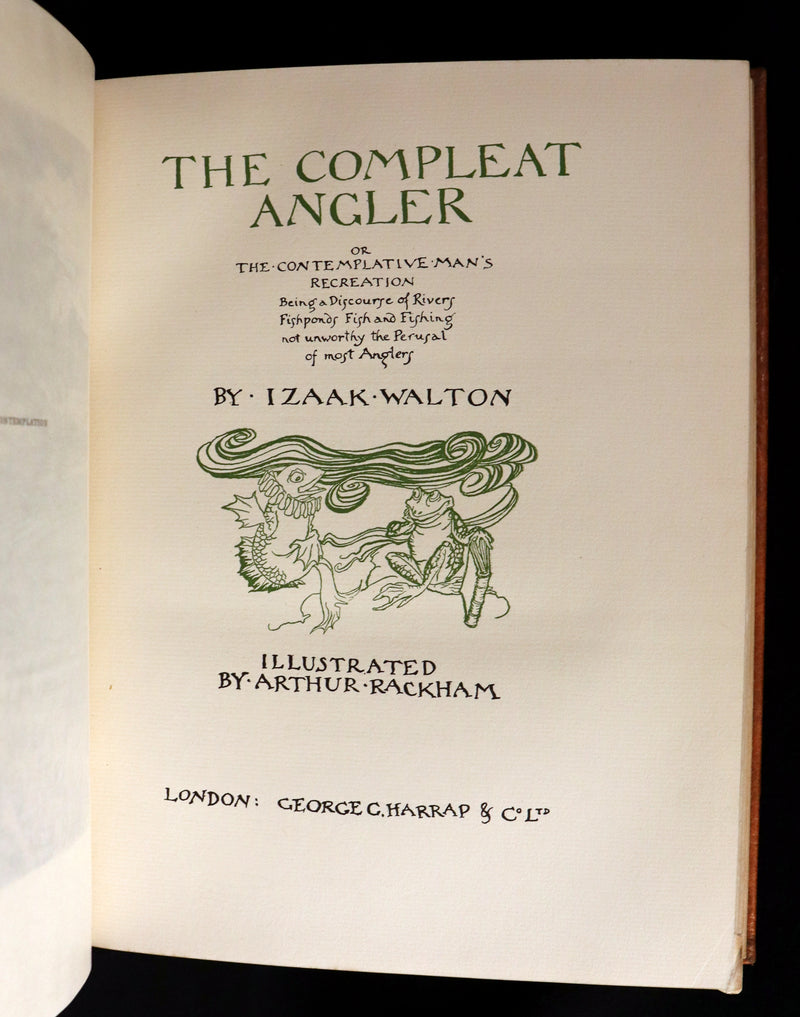 1931 Rare First Edition - THE COMPLEAT ANGLER by Izaak Walton illustrated by Arthur RACKHAM.