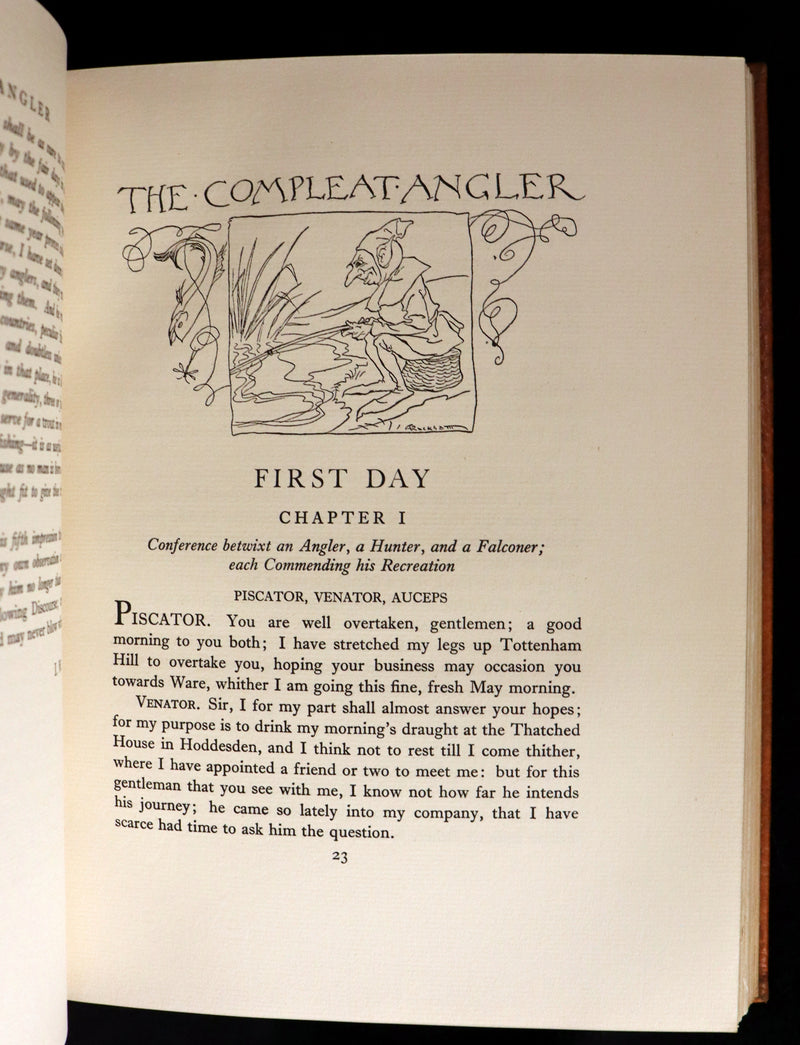 1931 Rare First Edition - THE COMPLEAT ANGLER by Izaak Walton illustrated by Arthur RACKHAM.