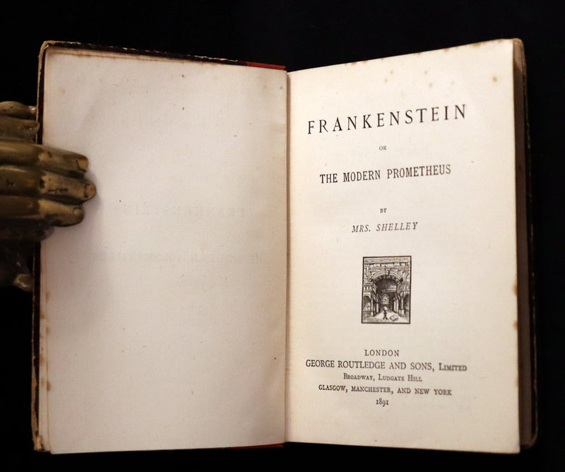 1891 Rare Victorian Book - FRANKENSTEIN or The Modern Prometheus by Mary Shelley.