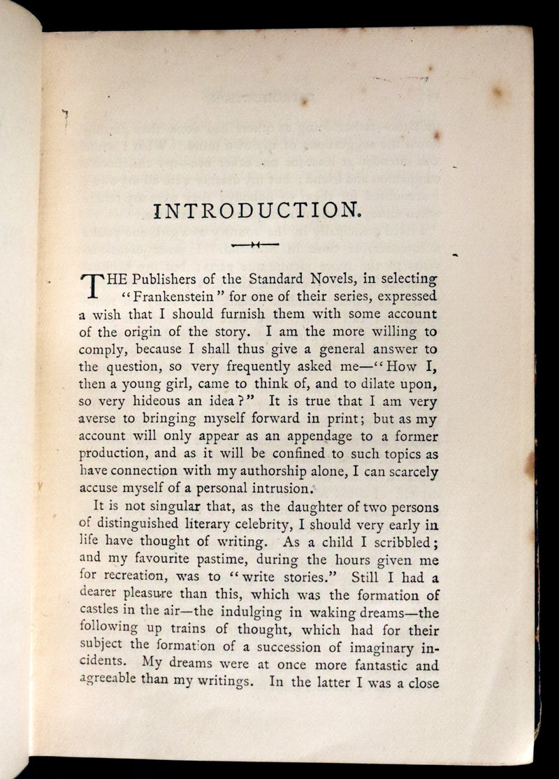 1891 Rare Victorian Book - FRANKENSTEIN or The Modern Prometheus by Mary Shelley.