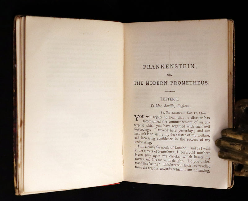 1891 Rare Victorian Book - FRANKENSTEIN or The Modern Prometheus by Mary Shelley.