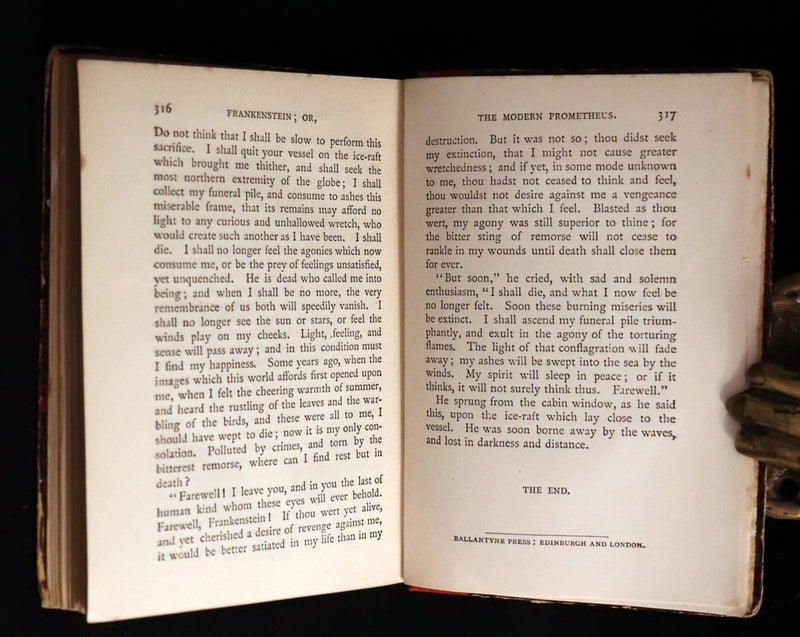 1891 Rare Victorian Book - FRANKENSTEIN or The Modern Prometheus by Mary Shelley.