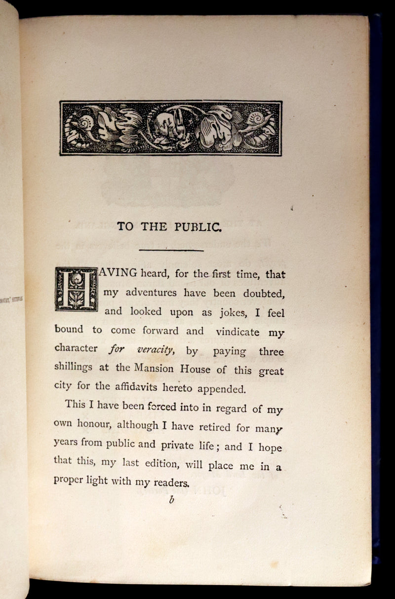 1877 Rare Book - The Travels and Surprising Adventures of Baron MUNCHAUSEN. Illustrated by Cruikshank.