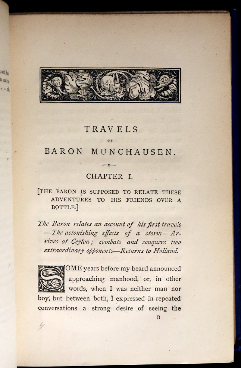 1877 Rare Book - The Travels and Surprising Adventures of Baron MUNCHAUSEN. Illustrated by Cruikshank.
