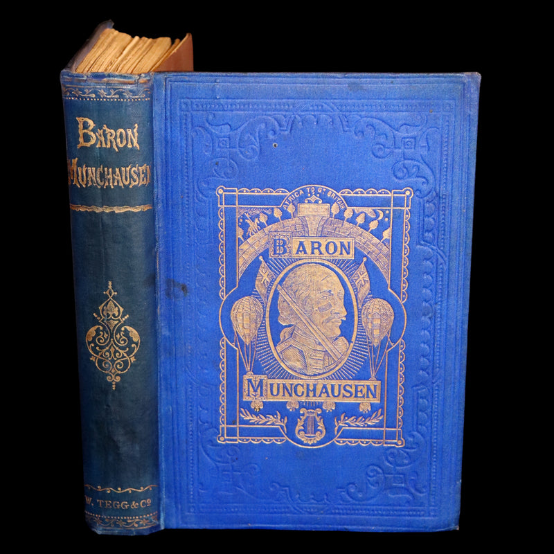 1877 Rare Book - The Travels and Surprising Adventures of Baron MUNCHAUSEN. Illustrated by Cruikshank.