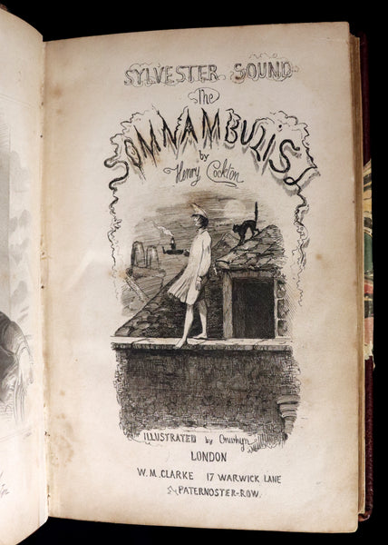 1849 Rare Sleepwalker Book - Sylvester Sound the SOMNAMBULIST by Henry Cockton. Illustrated.