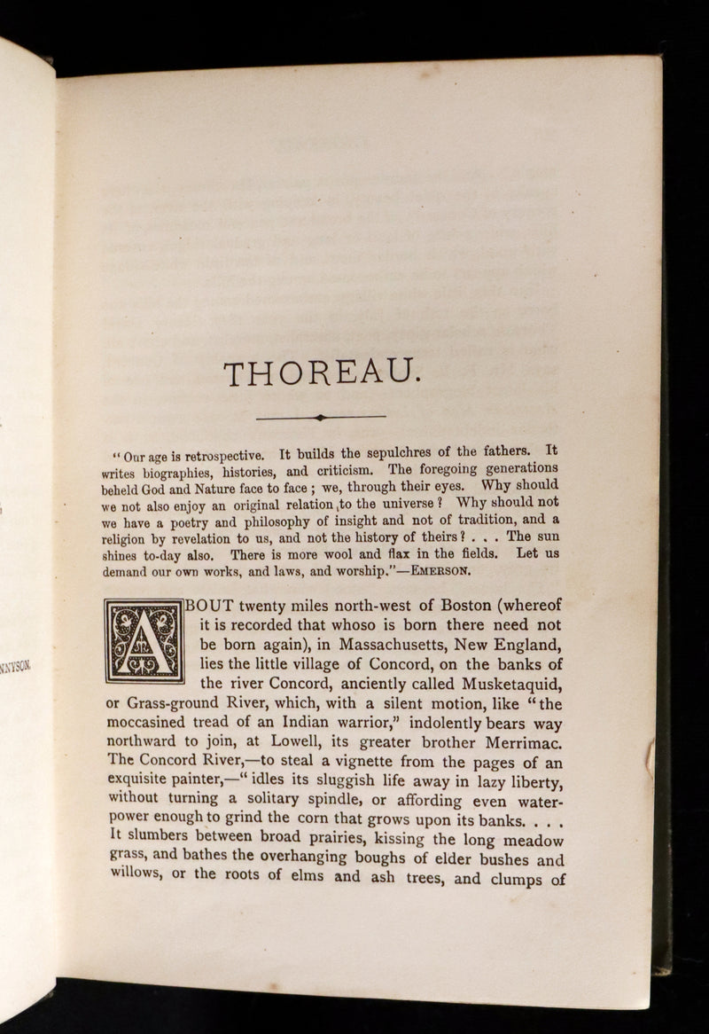 1886 Rare Victorian Book - WALDEN by Henry David THOREAU With an Introductory Note by Will H. Dircks.