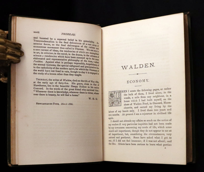 1886 Rare Victorian Book - WALDEN by Henry David THOREAU With an Introductory Note by Will H. Dircks.