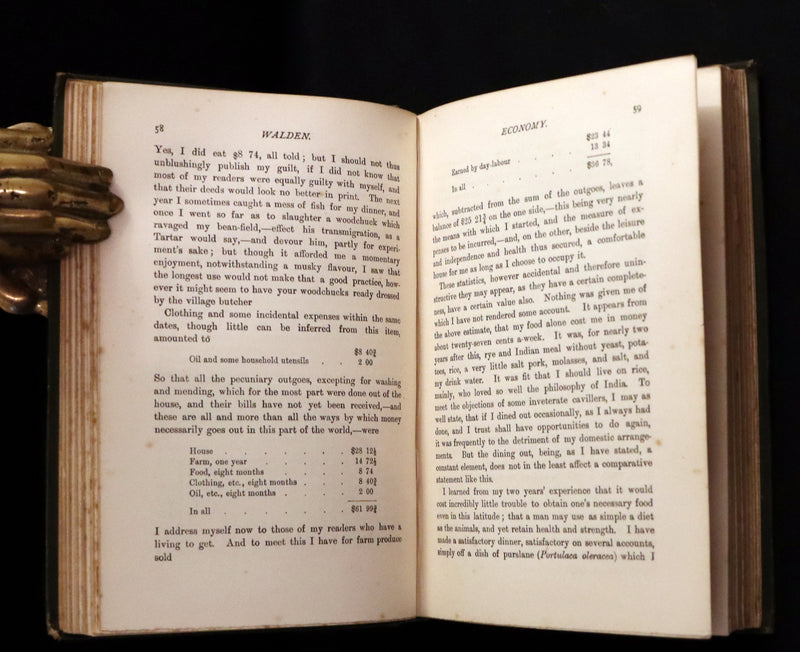 1886 Rare Victorian Book - WALDEN by Henry David THOREAU With an Introductory Note by Will H. Dircks.
