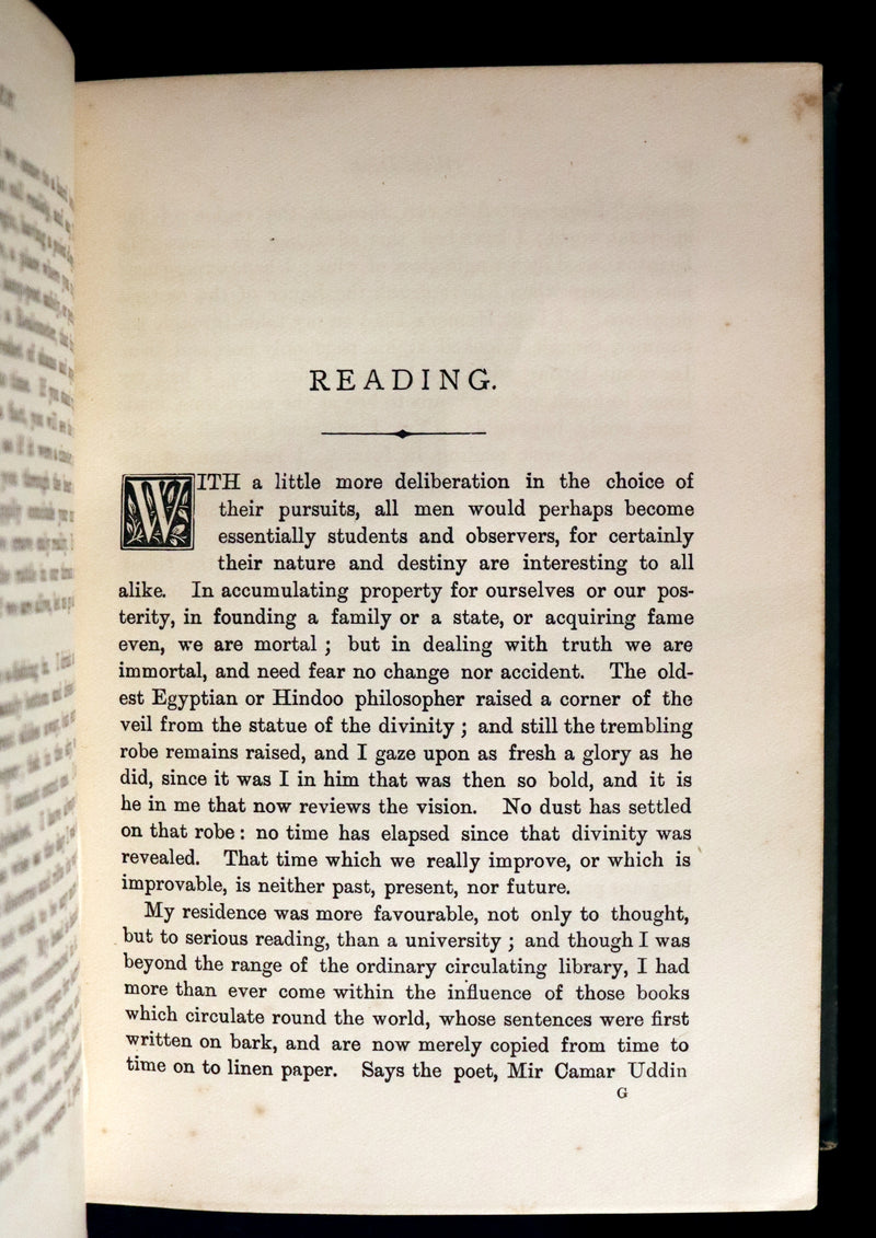 1886 Rare Victorian Book - WALDEN by Henry David THOREAU With an Introductory Note by Will H. Dircks.