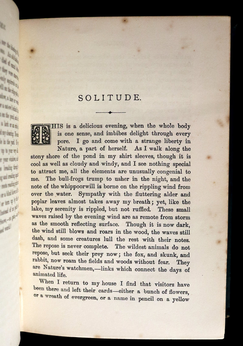 1886 Rare Victorian Book - WALDEN by Henry David THOREAU With an Introductory Note by Will H. Dircks.