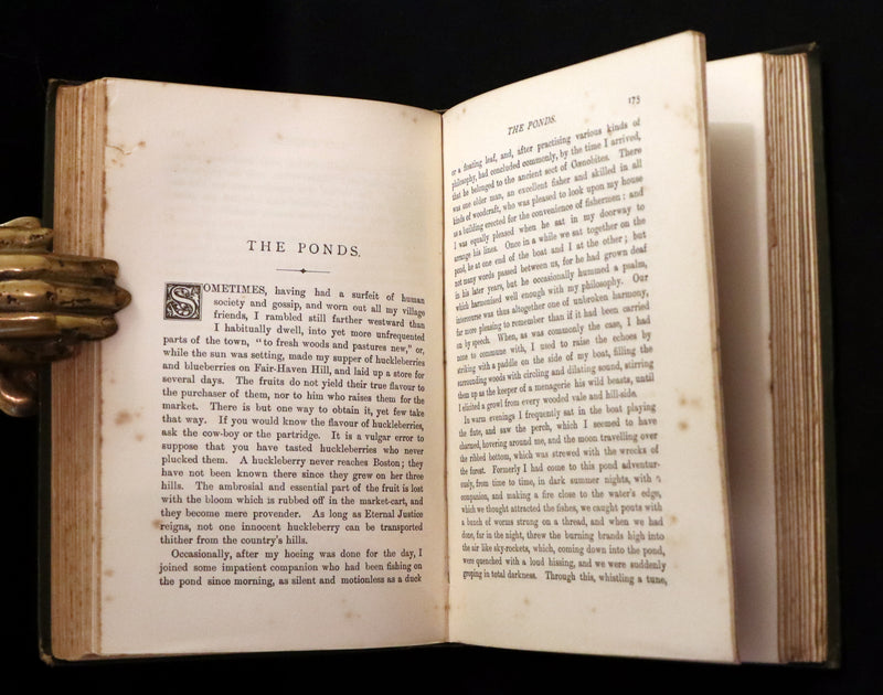 1886 Rare Victorian Book - WALDEN by Henry David THOREAU With an Introductory Note by Will H. Dircks.