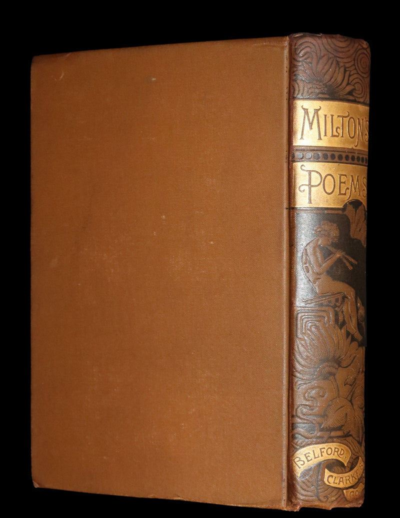 1886 Rare Victorian Book ~ The Poetical Works of John Milton. The Paradise Lost, Paradise Regained, etc. Illustrated.