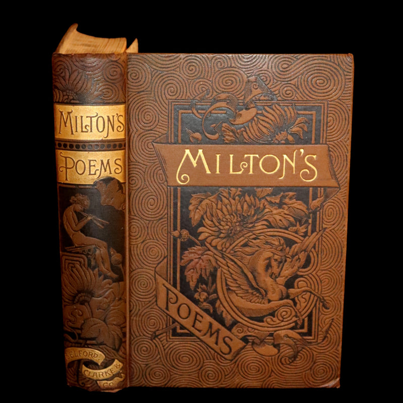 1886 Rare Victorian Book ~ The Poetical Works of John Milton. The Paradise Lost, Paradise Regained, etc. Illustrated.