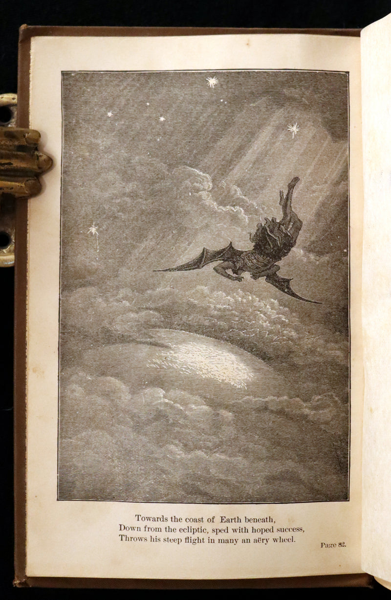 1886 Rare Victorian Book ~ The Poetical Works of John Milton. The Paradise Lost, Paradise Regained, etc. Illustrated.