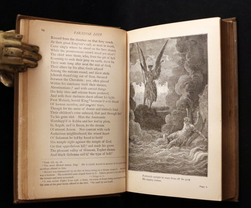 1886 Rare Victorian Book ~ The Poetical Works of John Milton. The Paradise Lost, Paradise Regained, etc. Illustrated.