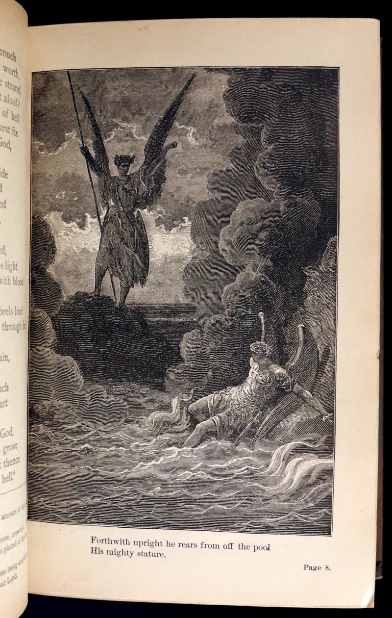 1886 Rare Victorian Book ~ The Poetical Works of John Milton. The Paradise Lost, Paradise Regained, etc. Illustrated.