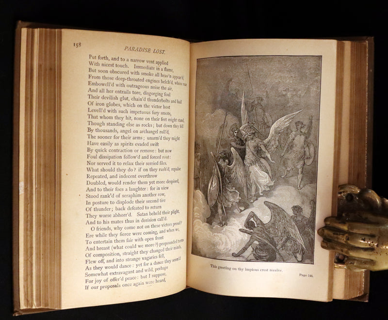 1886 Rare Victorian Book ~ The Poetical Works of John Milton. The Paradise Lost, Paradise Regained, etc. Illustrated.