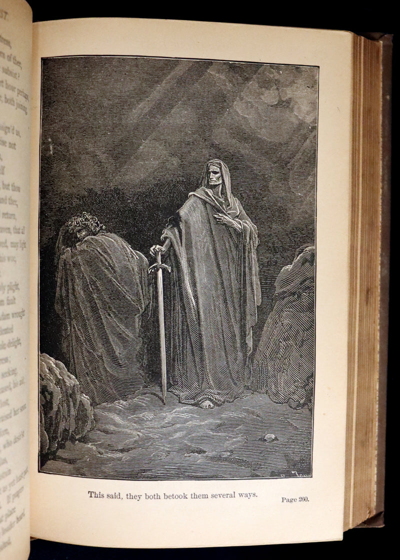1886 Rare Victorian Book ~ The Poetical Works of John Milton. The Paradise Lost, Paradise Regained, etc. Illustrated.