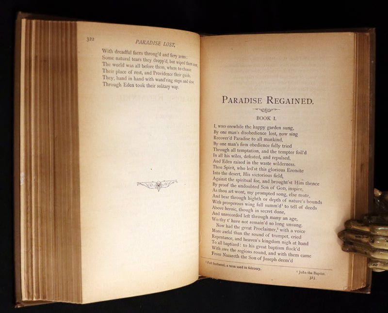1886 Rare Victorian Book ~ The Poetical Works of John Milton. The Paradise Lost, Paradise Regained, etc. Illustrated.
