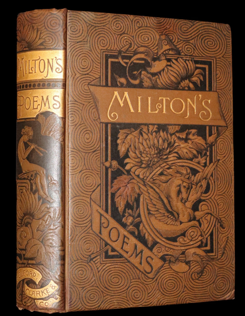1886 Rare Victorian Book ~ The Poetical Works of John Milton. The Paradise Lost, Paradise Regained, etc. Illustrated.