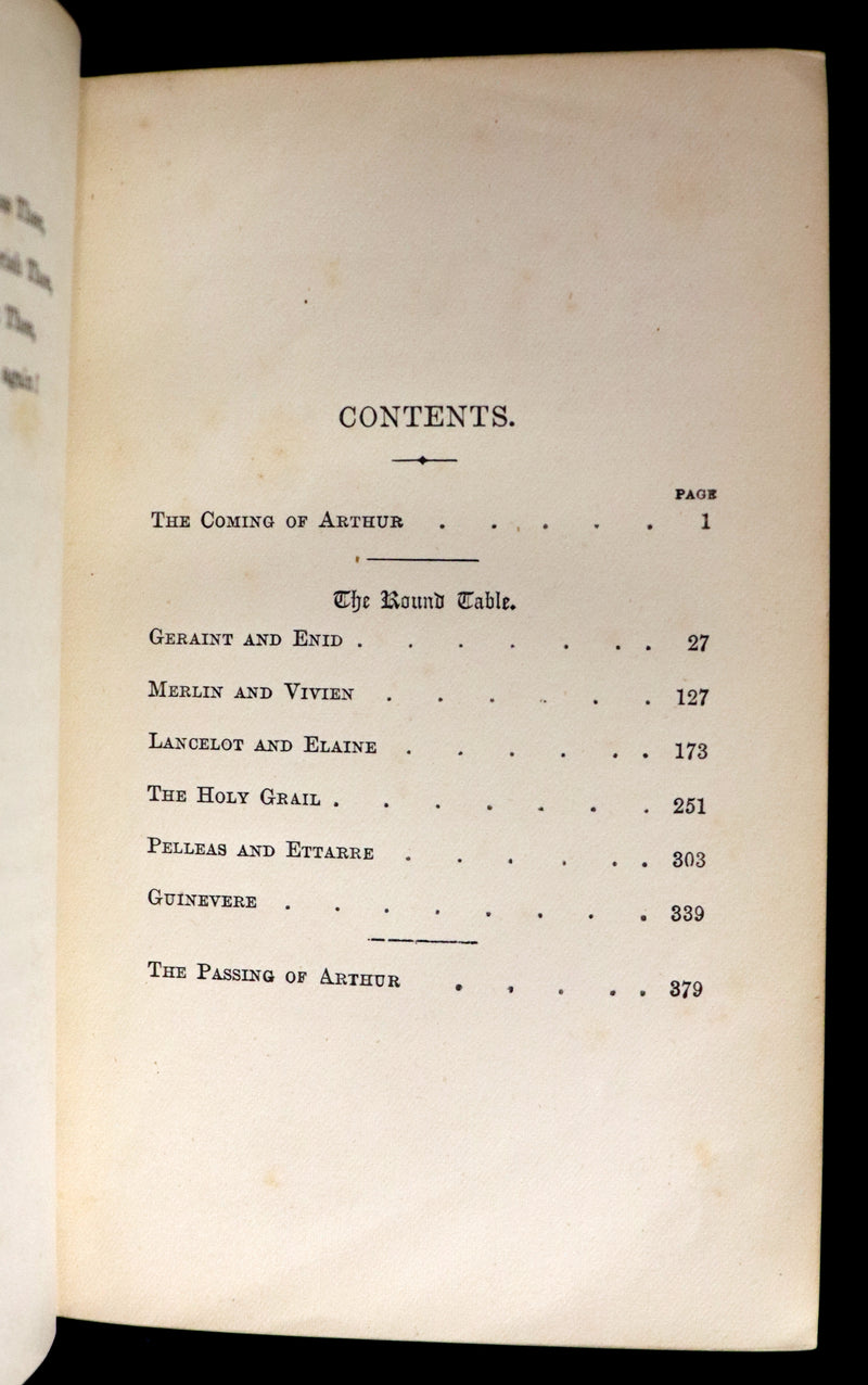 1878 Rare Book in a beautiful binding - Legend of King Arthur - IDYLLS OF THE KING by Alfred Tennyson.