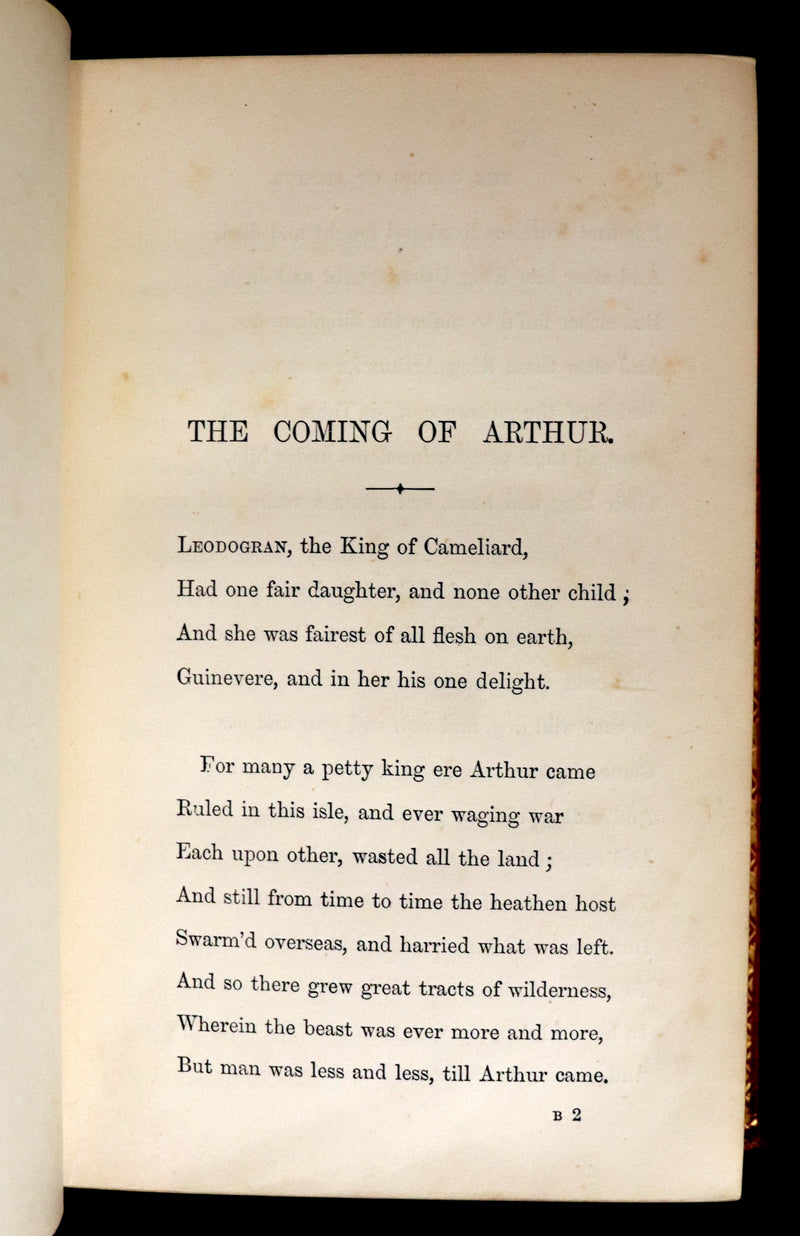 1878 Rare Book in a beautiful binding - Legend of King Arthur - IDYLLS OF THE KING by Alfred Tennyson.