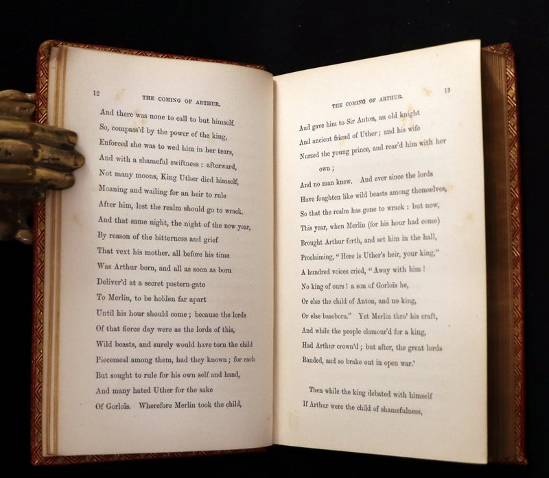 1878 Rare Book in a beautiful binding - Legend of King Arthur - IDYLLS OF THE KING by Alfred Tennyson.