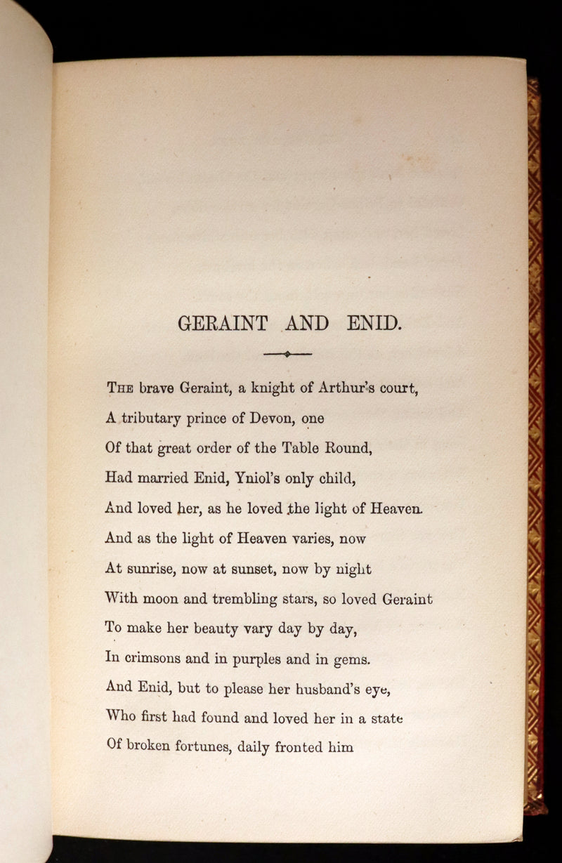 1878 Rare Book in a beautiful binding - Legend of King Arthur - IDYLLS OF THE KING by Alfred Tennyson.