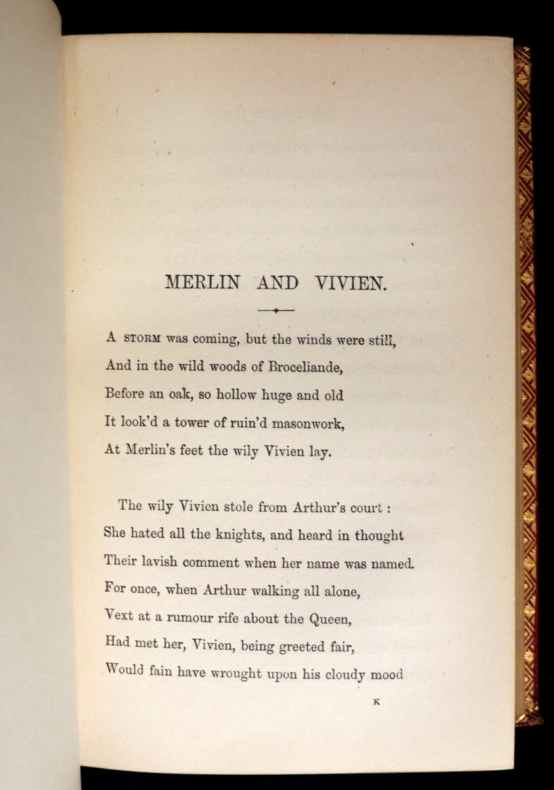 1878 Rare Book in a beautiful binding - Legend of King Arthur - IDYLLS OF THE KING by Alfred Tennyson.